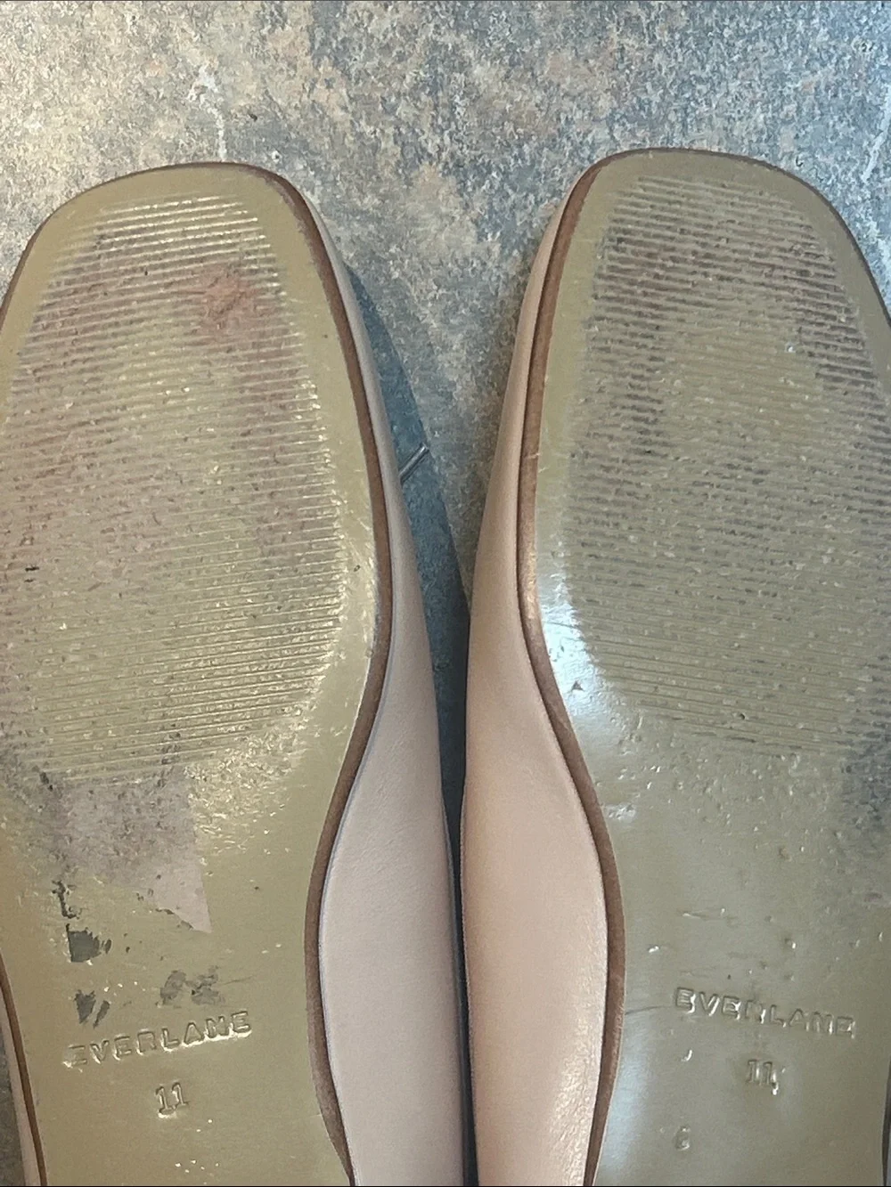 EVERLANE Women’s Nude (pink) Ballet Flats with bow detail size 11 no box